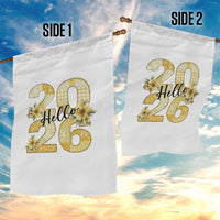 Hello New Year 2026 Vintage Floral Patchwork Quilt Garden Flag - Wonder Print Shop