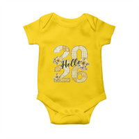 Hello New Year 2026 Vintage Floral Patchwork Quilt Baby Onesie - Wonder Print Shop