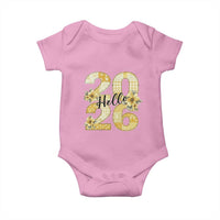 Hello New Year 2026 Vintage Floral Patchwork Quilt Baby Onesie - Wonder Print Shop