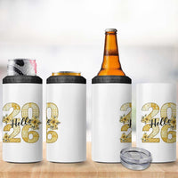 Hello New Year 2026 Vintage Floral Patchwork Quilt 4 in 1 Can Cooler Tumbler - Wonder Print Shop