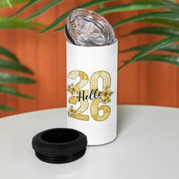 Hello New Year 2026 Vintage Floral Patchwork Quilt 4 in 1 Can Cooler Tumbler - Wonder Print Shop