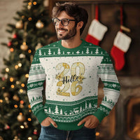 Hello New Year 2026 Vintage Floral Patchwork Quilt Ugly Christmas Sweater - Wonder Print Shop