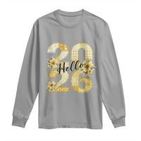 Hello New Year 2026 Vintage Floral Patchwork Quilt Long Sleeve Shirt - Wonder Print Shop