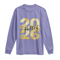 Hello New Year 2026 Vintage Floral Patchwork Quilt Long Sleeve Shirt - Wonder Print Shop
