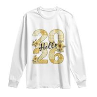 Hello New Year 2026 Vintage Floral Patchwork Quilt Long Sleeve Shirt - Wonder Print Shop