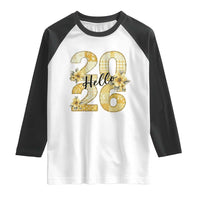 Hello New Year 2026 Vintage Floral Patchwork Quilt Raglan Shirt - Wonder Print Shop