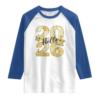 Hello New Year 2026 Vintage Floral Patchwork Quilt Raglan Shirt - Wonder Print Shop
