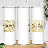 Hello New Year 2026 Vintage Floral Patchwork Quilt Skinny Tumbler - Wonder Print Shop
