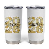 Hello New Year 2026 Vintage Floral Patchwork Quilt Tumbler Cup - Wonder Print Shop