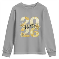 Hello New Year 2026 Vintage Floral Patchwork Quilt Youth Sweatshirt - Wonder Print Shop