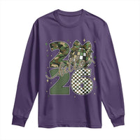 Camo Happy New Year Party 2026 Long Sleeve Shirt Camouflage Disco Ball - Wonder Print Shop