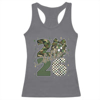 Camo Happy New Year Party 2026 Racerback Tank Top Camouflage Disco Ball - Wonder Print Shop