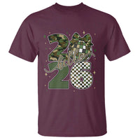 Camo Happy New Year Party 2026 T Shirt Camouflage Disco Ball - Wonder Print Shop