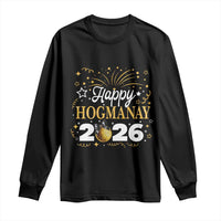 Scottish New Year 2026 Long Sleeve Shirt Happy Hogmanay NYE Party Faux Glitter Effect Printed - Wonder Print Shop