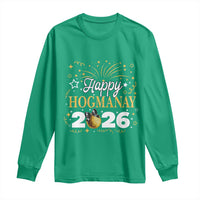 Scottish New Year 2026 Long Sleeve Shirt Happy Hogmanay NYE Party Faux Glitter Effect Printed - Wonder Print Shop