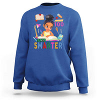 Funny 100 Days Smarter Black Afro African American Girl Sweatshirt