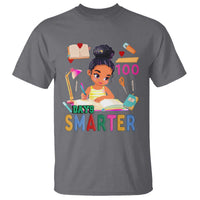 Funny 100 Days Smarter Black Afro African American Girl T Shirt