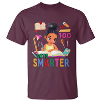 Funny 100 Days Smarter Black Afro African American Girl T Shirt