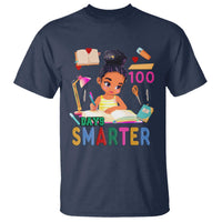 Funny 100 Days Smarter Black Afro African American Girl T Shirt