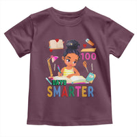Funny 100 Days Smarter Black Afro African American Girl Toddler T Shirt