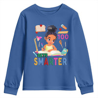 Funny 100 Days Smarter Black Afro African American Girl Youth Sweatshirt