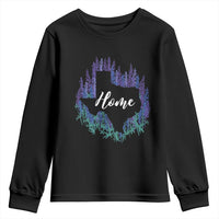 Texas Home State Map Pride Bluebonnets Youth Sweatshirt