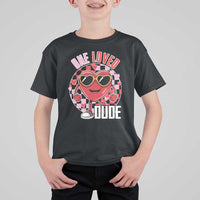 Funny Valentine's Day T Shirt For Kid One Loved Dude Cute Heart Checkerboard