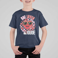 Funny Valentine's Day T Shirt For Kid One Loved Dude Cute Heart Checkerboard