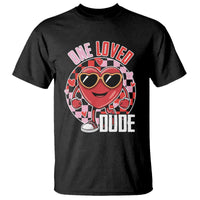 Funny Valentine's Day T Shirt One Loved Dude Cute Heart Checkerboard
