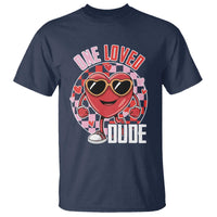 Funny Valentine's Day T Shirt One Loved Dude Cute Heart Checkerboard