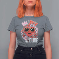 Funny Valentine's Day T Shirt For Women One Loved Dude Cute Heart Checkerboard