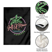Gulf Of Mexico Forever Garden Flag Beach Coconut Palm Tree Neon Light - Wonder Print Shop