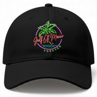 Gulf Of Mexico Forever Baseball Cap Beach Coconut Palm Tree Neon Light
