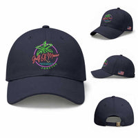 Gulf Of Mexico Forever Baseball Cap Beach Coconut Palm Tree Neon Light