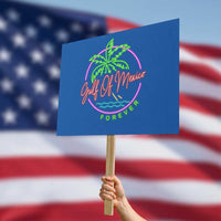 Gulf Of Mexico Forever Protest Sign Beach Coconut Palm Tree Neon Light - Wonder Print Shop