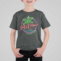 Gulf Of Mexico Forever T Shirt For Kid Beach Coconut Palm Tree Neon Light