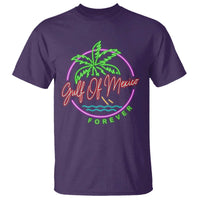 Gulf Of Mexico Forever T Shirt Beach Coconut Palm Tree Neon Light