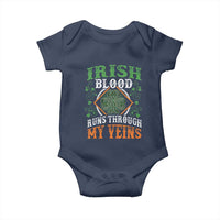 Funny Irish Blood Runs Through My Veins Baby Onesie Irish Pride Shamrock