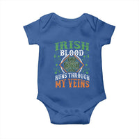 Funny Irish Blood Runs Through My Veins Baby Onesie Irish Pride Shamrock
