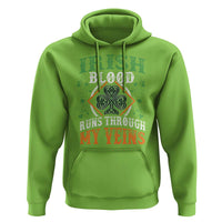 Funny Irish Blood Runs Through My Veins Hoodie Irish Pride Shamrock