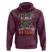 Funny Irish Blood Runs Through My Veins Hoodie Irish Pride Shamrock