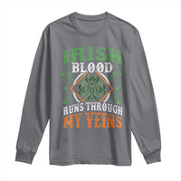Funny Irish Blood Runs Through My Veins Long Sleeve Shirt Irish Pride Shamrock