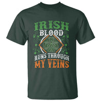 Funny Irish Blood Runs Through My Veins T Shirt Irish Pride Shamrock