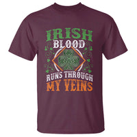 Funny Irish Blood Runs Through My Veins T Shirt Irish Pride Shamrock