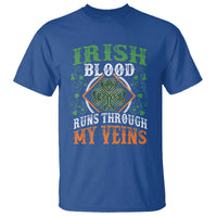 Funny Irish Blood Runs Through My Veins T Shirt Irish Pride Shamrock