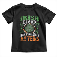Funny Irish Blood Runs Through My Veins Toddler T Shirt Irish Pride Shamrock