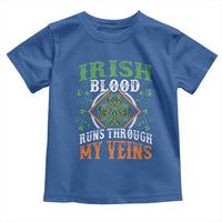 Funny Irish Blood Runs Through My Veins Toddler T Shirt Irish Pride Shamrock
