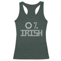 Funny St Patrick's Day 0% Irish Racerback Tank Top Celtic Knot
