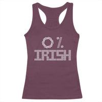 Funny St Patrick's Day 0% Irish Racerback Tank Top Celtic Knot