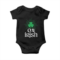Funny 0% Irish St Patrick's Day Baby Onesie Vintage Shamrock